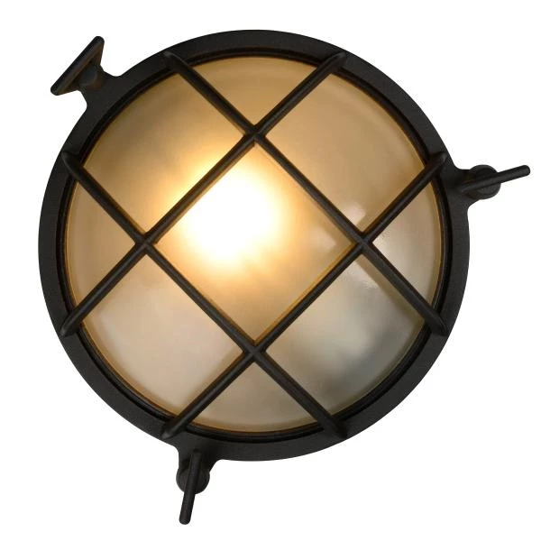 Lucide DUDLEY - Wandlamp Binnen/Buiten - 1xE27 - IP65 - Zwart - detail 1